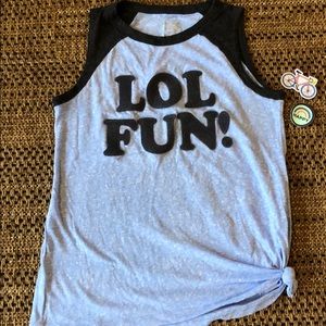 Justice tank top with Velcro letters
